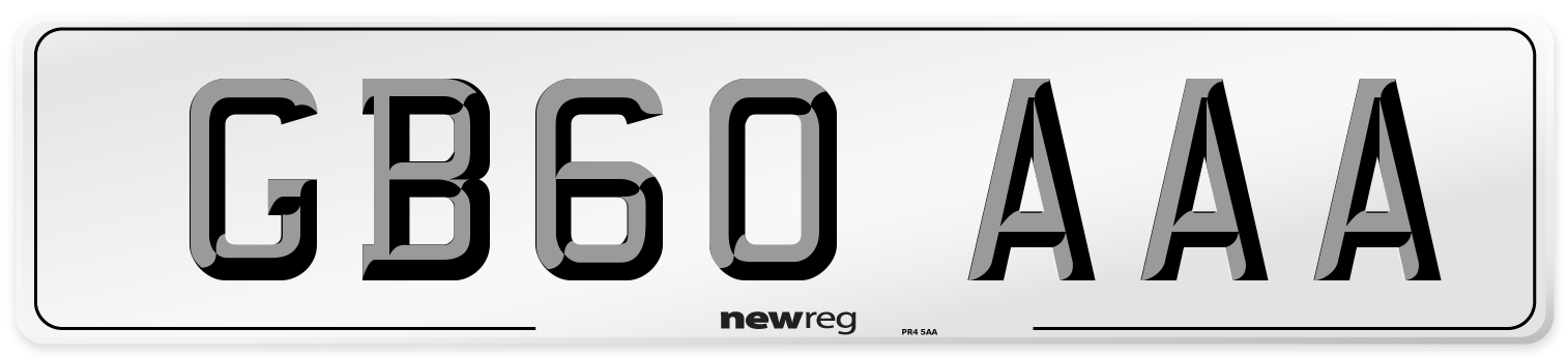 GB60 AAA Number Plate from New Reg